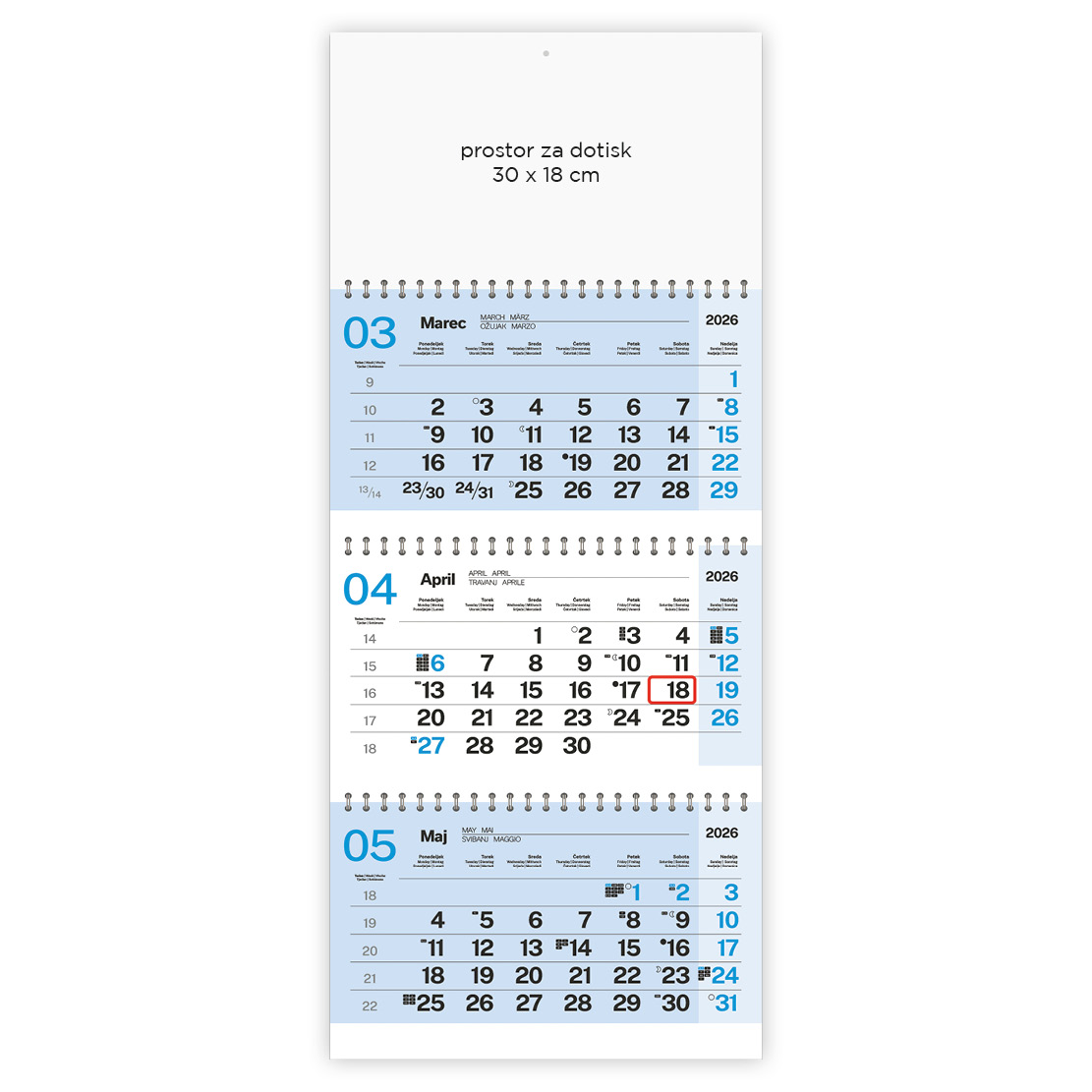 tridelni poslovni_1 Tridelni poslovni koledar 2026