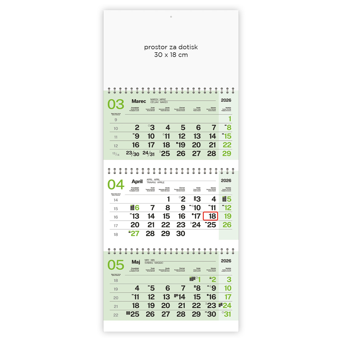 tridelni poslovni_2 Tridelni poslovni koledar 2026