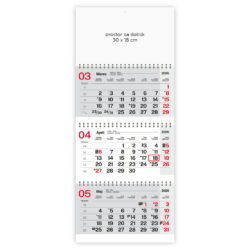 Tridelni poslovni koledar 2026