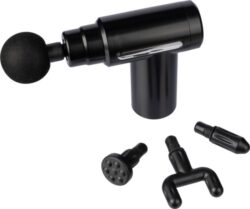 Masažna pištola s 4 masažnimi glavami.