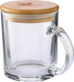 Stekleni vrček (300 ml) z bambusovim pokrovom