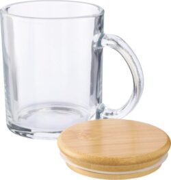 Stekleni vrček (300 ml) z bambusovim pokrovom